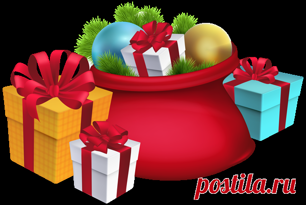 Christmas Santa's Sack Decorations PNG Clipart Image