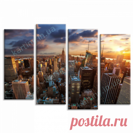 Модульная картина Закат в Нью-Йорке купить в Киеве, цена в Украине | Kartiny