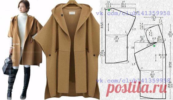Выкройка летнего пальто с капюшоном (2 шт) / Простые выкройки / ВТОРАЯ УЛИЦА