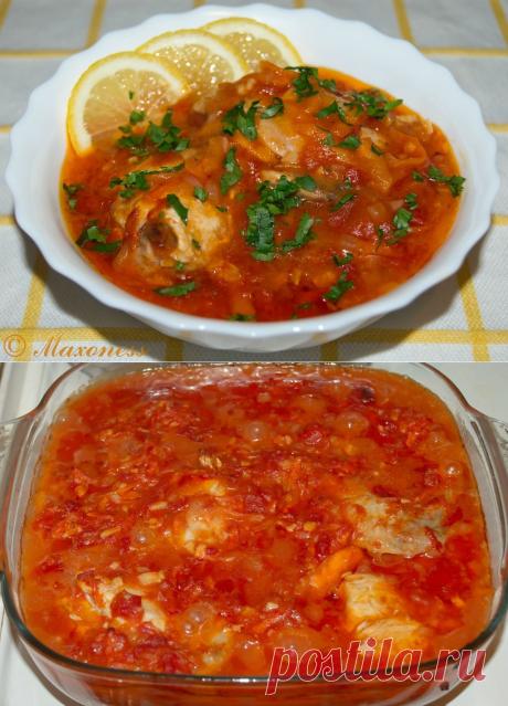 Плакия (курица, тушёная в овощном маринаде по-болгарски).