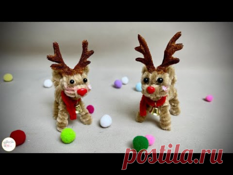 ❄️Christmas decoration❄️ How to make a cute Christmas Reindeer with Pipe Cleaner | Fuzzy Wire !