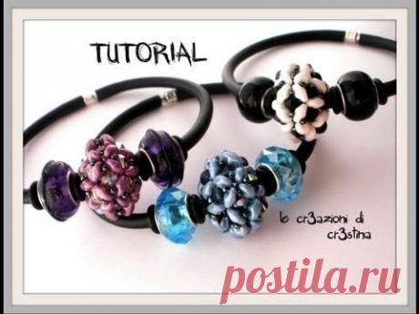 Tutorial Pandorina con Superduo/ Twin Beads, Bicono Swarovski 4 mm, Rocailles - DIY Beaded Bead