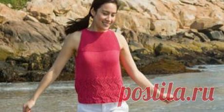 Майка топ спицами Montauk Лето, море, солнце, песок! Свяжите себе майку-топ спицами с американской проймой. Майка-топ спицами с американской проймой.