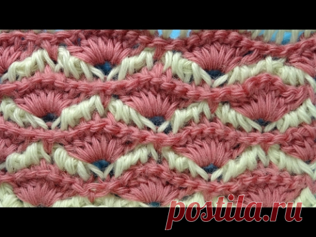 Веера Узор вязания крючком Tunisian crochet pattern  59