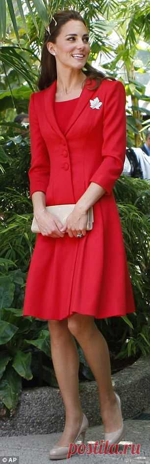 Lady in red: Kate Middleton dazzles in scarlett dress for last day of Canada…