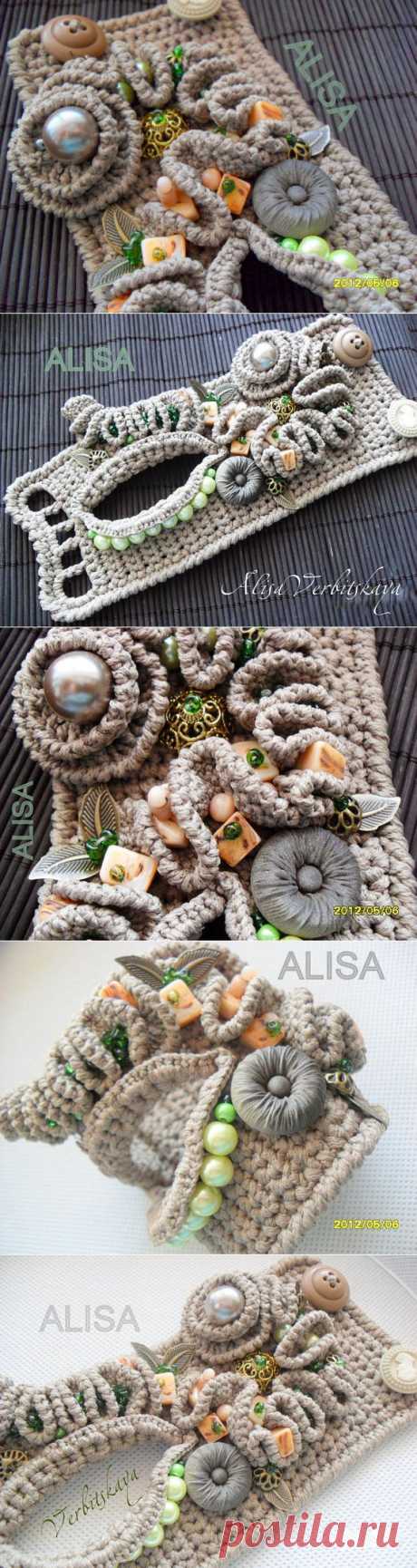 Браслет вязаный Горошек от AlisaSonya на Etsy