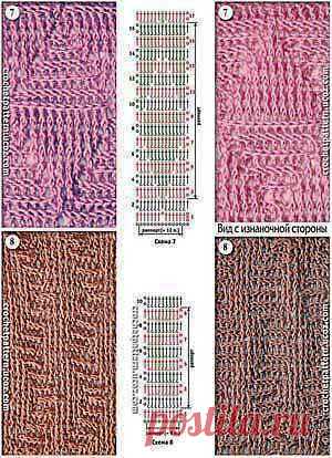 Рельефные двухсторонние узоры (вязание крючком)