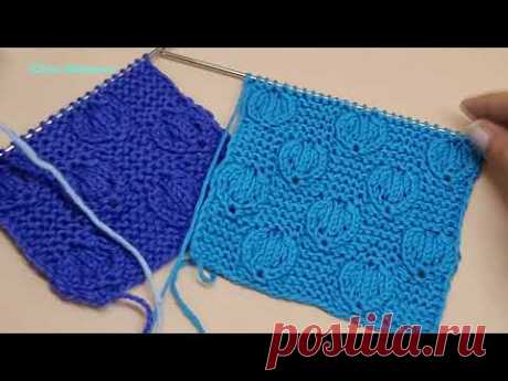 #Спицами, узор в сочетании с платочным вязанием.#  Knitting pattern.