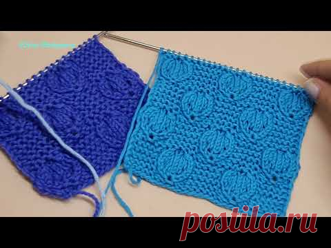 #Спицами, узор в сочетании с платочным вязанием.#  Knitting pattern.