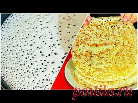 Обалденные Домашние Блины (Блинчики) Вкусно и Быстро! Кружевные Тонкие Блины с дырочками на кефире!