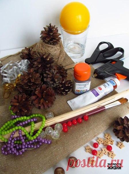 Новогоднее чудо-дерево своими руками легко и просто Для чудо-дерева нам понадобятся:1. Емкость- стакан, бокал, 2. Палочка основа, ствол нашего дерева3. шар пластиковый или вы может быть сами изготовите круглую основу измонтажной пены выстрогать или скр…