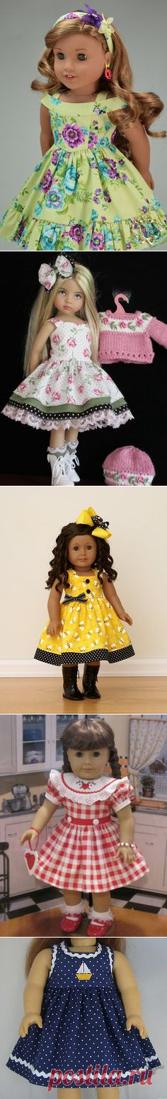 (30) Yellow sundress for 18 dolls or American Girl by mydollyscloset1 | My sewing