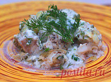 Рыба, запеченная в сметанном соусе « Простые вкусные рецепты и ничего более