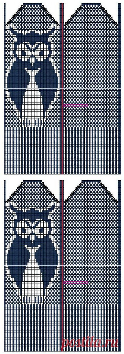 Варежки с совой.