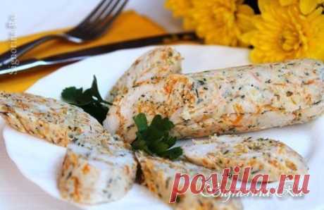 Колбаса из куриного филе с овощами 
на 100грамм - 91.1 ккалБ/Ж/У - 15.98/1.63/2.1