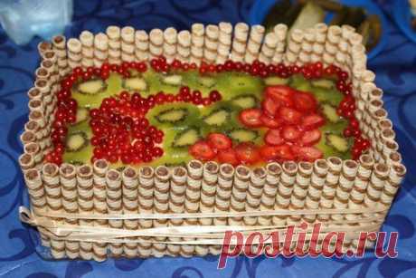Торт "Фруктовая корзина" - Простые рецепты Овкусе.ру