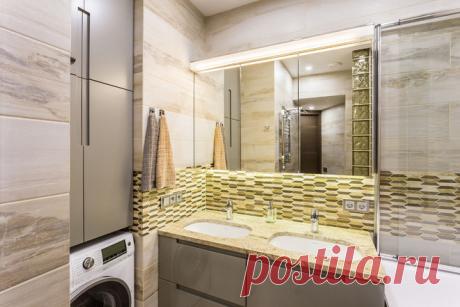 Куда поставить стиральную машину в маленькой ванной, 27 идей как разместить стиральную машину на кухне, в ванной, фото интерьеров
