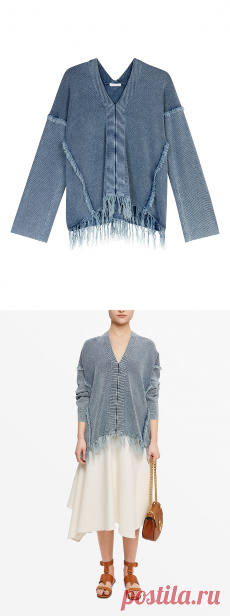 Chloé V-Neck Fringed Jumper - Shop Online at Style.com