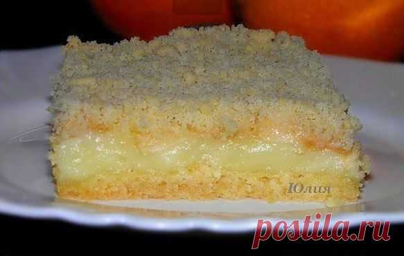 Пирог с заварным кремом и яблоками..