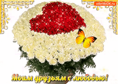 Моим друзьям с любовью букет свежих роз