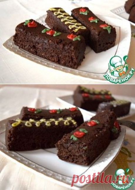 Постные брауни в микроволновке - кулинарный рецепт