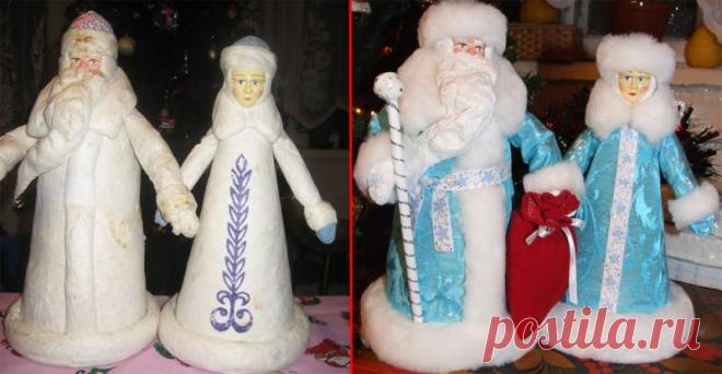Сделать своими руками деда мороза и снегурочку фото