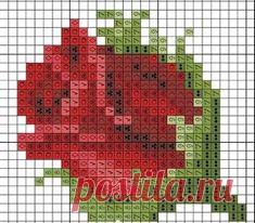 Схема розы для вышивки крестиком бисером