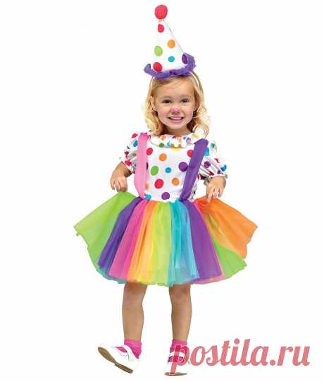 Новогодний костюм для девочки.  Клоун