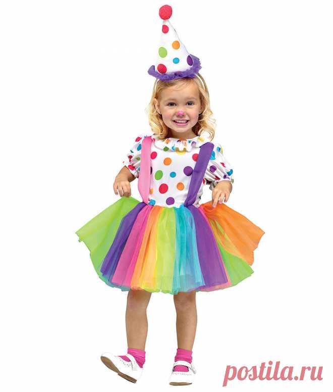 Новогодний костюм для девочки.  Клоун