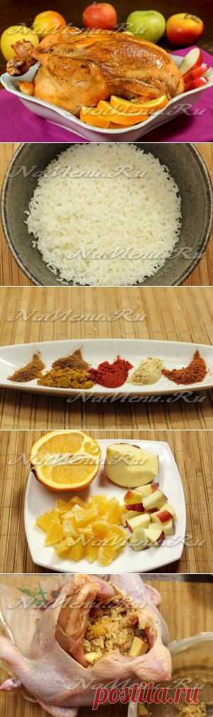 Курица, фаршированная рисом в духовке: рецепт с фото