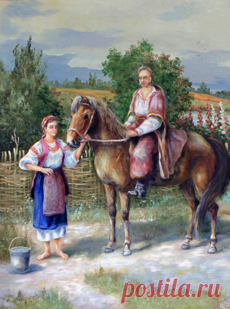 &quot;встреча&quot; масло\холст\ авторская