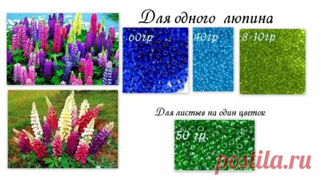 Люпины из бисера