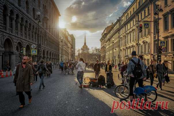 «Вы часто видели Невский проспект пешеходным? А гуляли по нему? Всего несколько дней в году его закрывают для транспорта и отдают во власть пешеходам. При возможности я обязательно стремлюсь попасть в эти дни в центр и погулять по Невскому. А при наличии сюжетов и поснимать. Кадр назвал "Про тёмных и светлых". Обратил внимание, что люди в тени одеты в основном во все тёплое, почти зимнее, а люди на первомайском солнышке ходят почти в летней одежде», – рассказывает автор фото Владимир…
