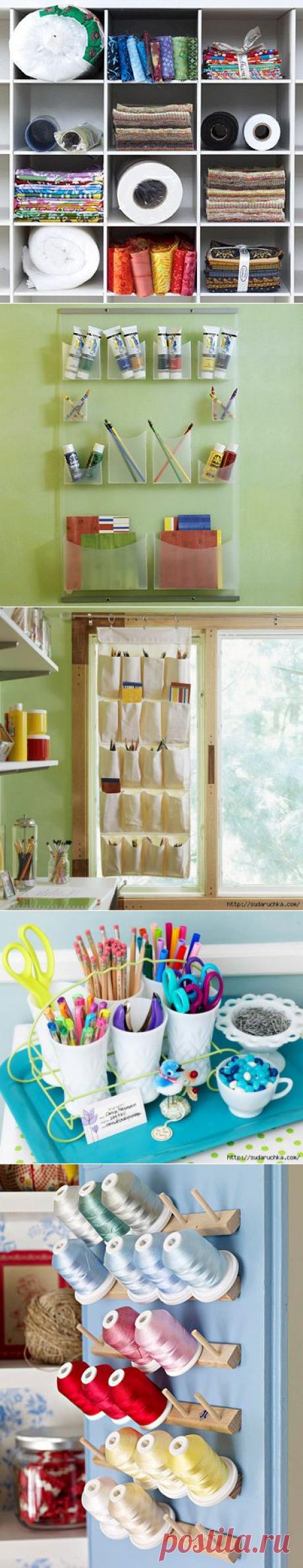 Идеи хранения разной мелочи - в мастерской.