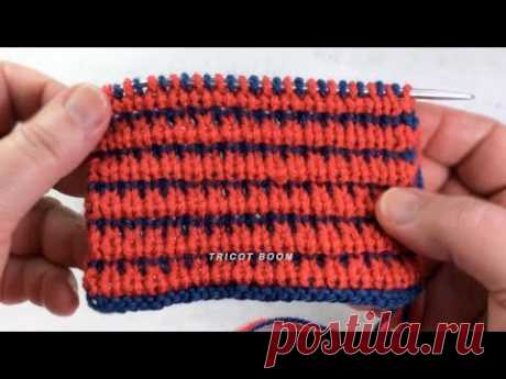 Поперечные складки из вытянутых петель (2 способа). Вязание спицами. Welts knitting.