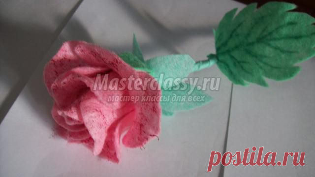 Роза из вискозных салфеток. Мастер-класс с пошаговыми фото