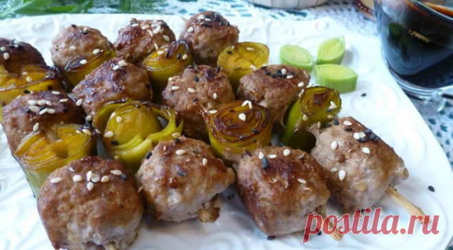 Тсукунэ (цукуне)- японские куриные шашлычки (котлетки)