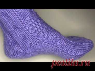 Как связать носки НА ДВУХ СПИЦАХ!  Необычная ПЯТКА! 🧶 Свяжет новичок!