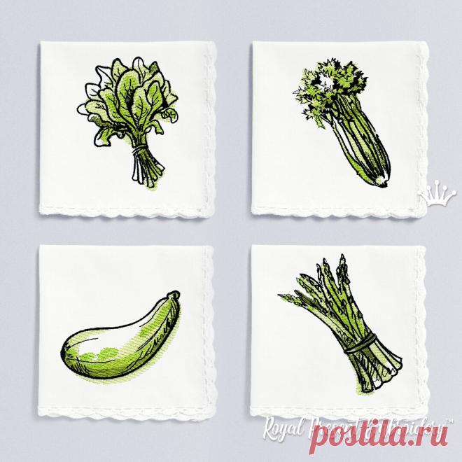 Мини Цукини, Спаржа, Сельдерей, Щавель Дизайны машинной вышивки - 5 размеров
