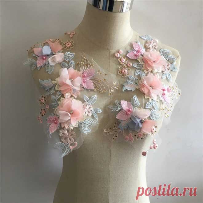 Трехмерные цветы имитация жемчуга кружевной воротник вышивка DIY тюль кружевной воротник украшение одежда аппликация аксессуары|Кружево| | АлиЭкспресс