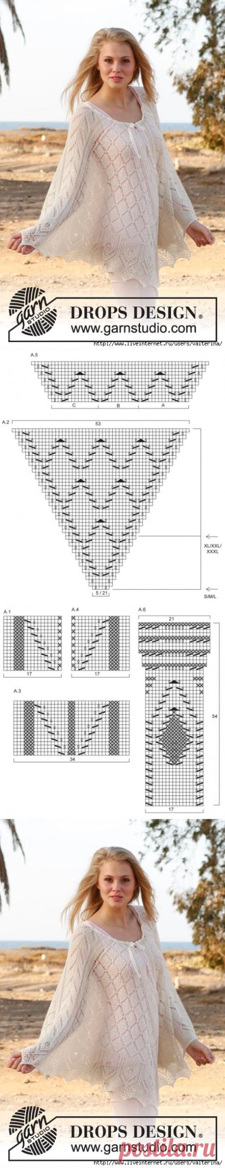 Ажурное пончо...но как идея на пуловер.
