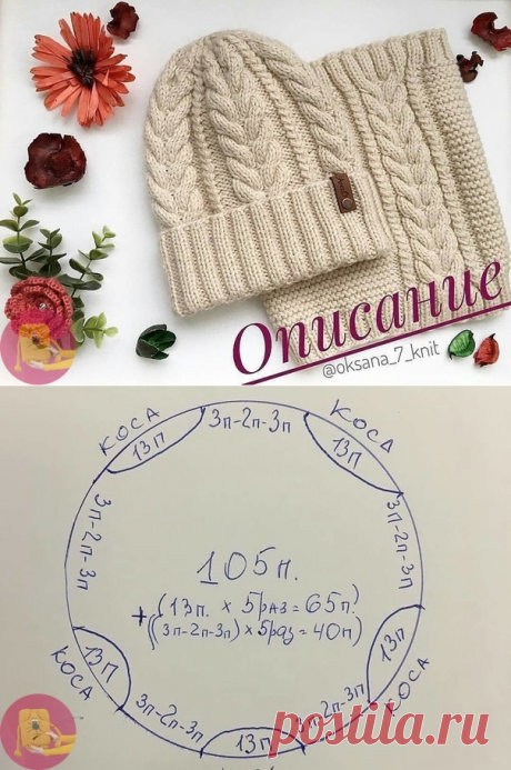 Шапочка и снуд от oksаnа_7_knit (Вязание спицами) – Журнал Вдохновение Рукодельницы