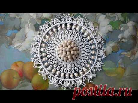 Beaded Macrame Circle Wall Hanging, Boho Mandala, Dream Catcher