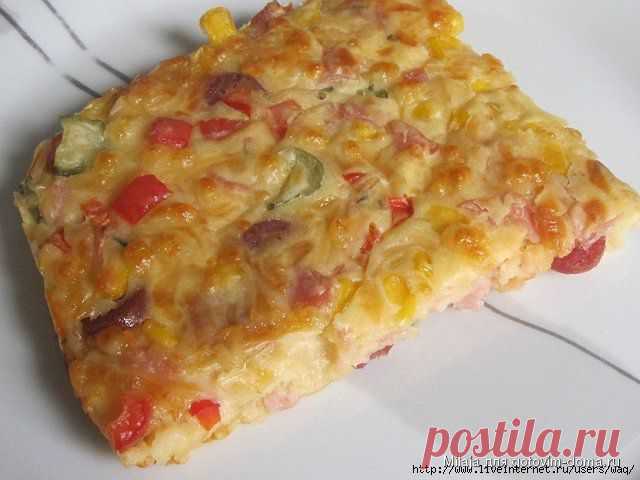 Пицца-пирог по быстрому - Schüttelpizza.