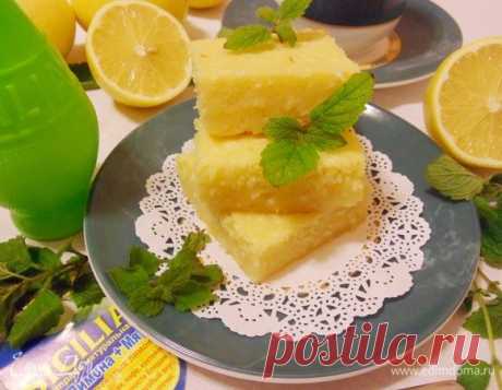 Лимонно-мятное пирожное. Ингредиенты: яйца куриные, лимонный сок, сахарный песок