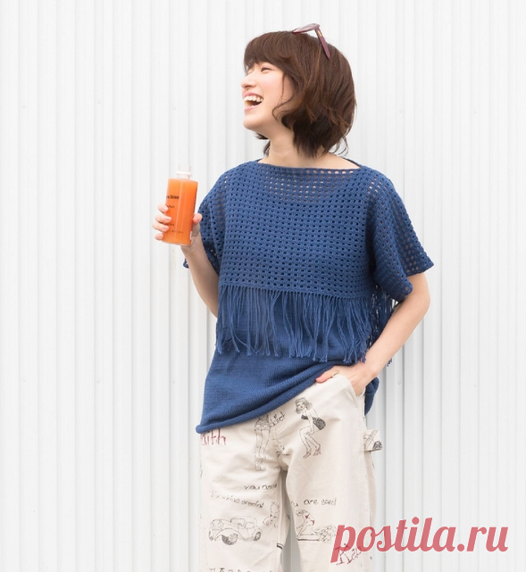 Готовимся к весне - Двойка крючком (топ+пуловер с кистями) = схемы