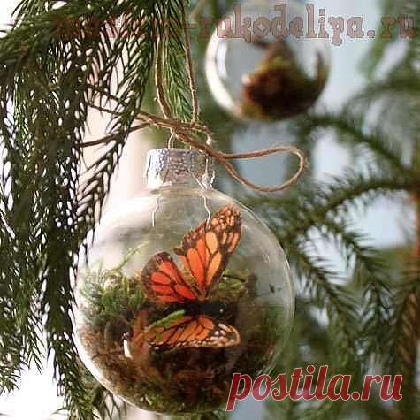 Стеклянный шар с бабочкой