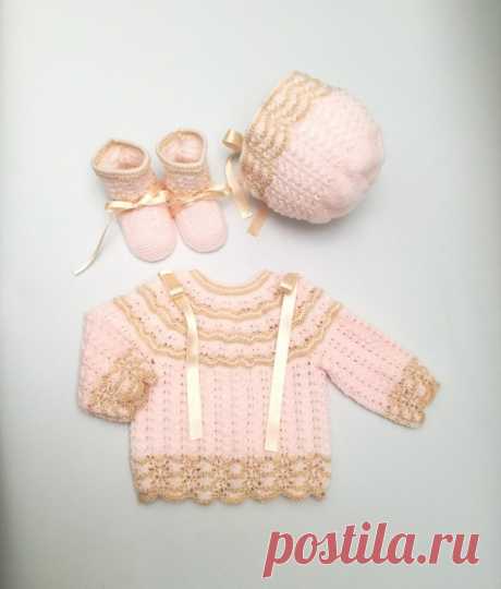 Primera puesta para bebé mod. Ondas. Nueva versión » Hilos & Hilanderas