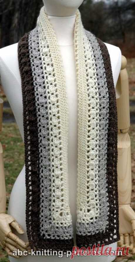 Snowy Evening Bobble Scarf Free Crochet Scarf Pattern