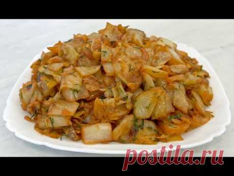 Самый ЛУЧШИЙ Рецепт ЖАРЕНОЙ КАПУСТЫ Просто и Супер Вкусно!!! / Капуста на Сковороде / Fried Cabbage